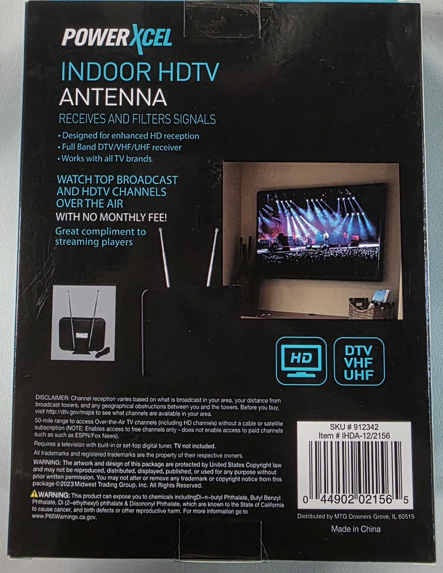 PowerXcel Indoor HDTV Antenna Receives and Filters Signals