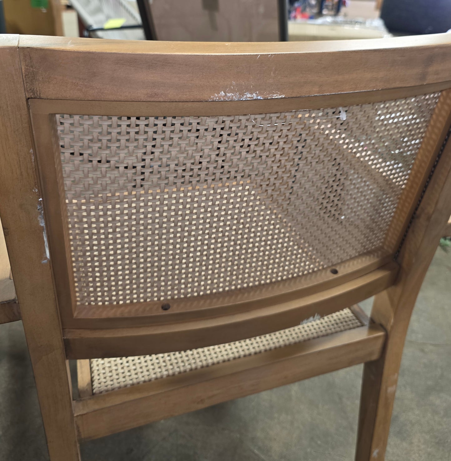 Wood Caning Stackable Patio Chair Brown - Threshold™ designed with Studio McGee. AS-IS PICKUP ONLY