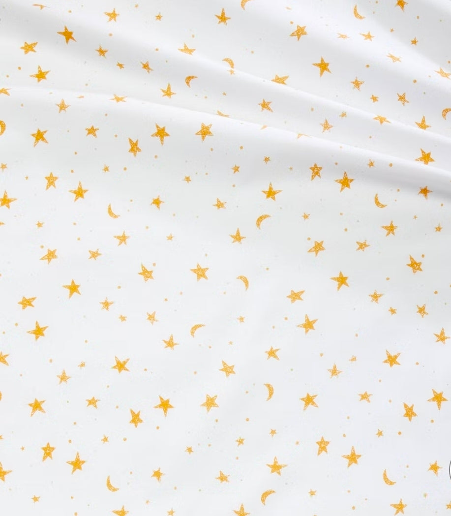 Full Size Sheets - Stars Cotton Kids' Sheet Set Yellow/White: Full Size, 220 Thread Count