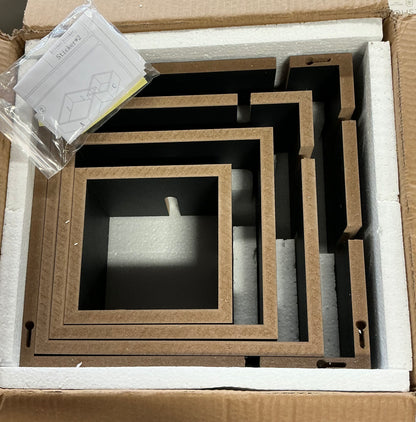 25.5" x 17.75" Intersecting Cube Wall Shelf Black - Danya B.: Modern Cubby Storage, Easy Install - OPEN BOX (see pictures) - FOR PICKUP ONLY
