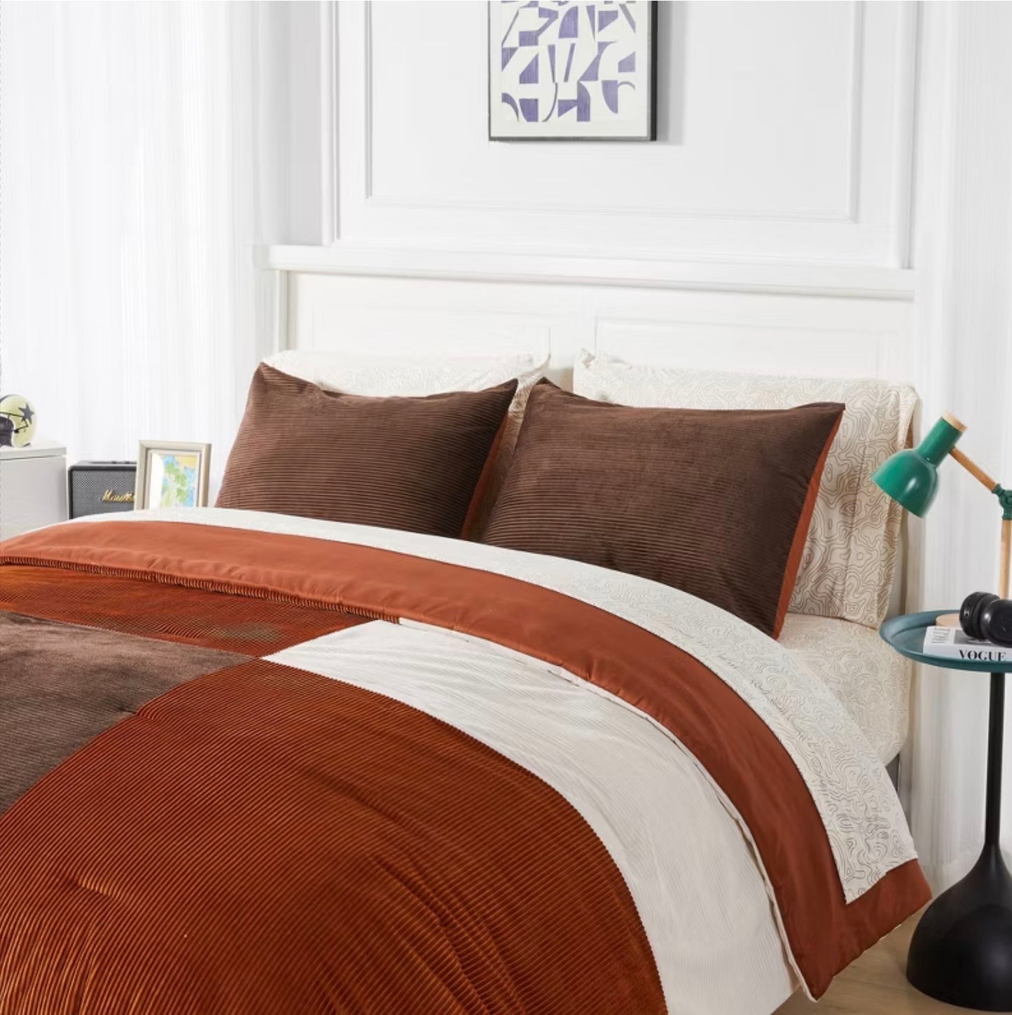 Seek Full/Queen Corduroy Comforter - Damaged Packaging - Some Dirt from Shipping (see pictures)