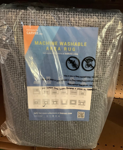 Blue 5 ft. x 7 ft. Washable Vintage Distressed Area Rug