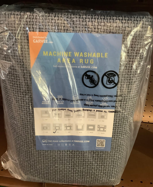 Blue 5 ft. x 7 ft. Washable Vintage Distressed Area Rug