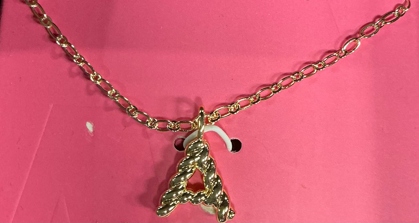 Gold Initial Necklace (AND) - Damaged Packaging (See Pictures)
