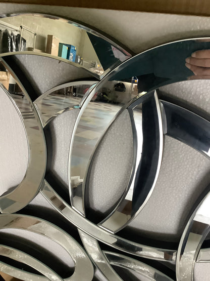 35"X64" Glass Geometric Room Wall
Mirror Silver