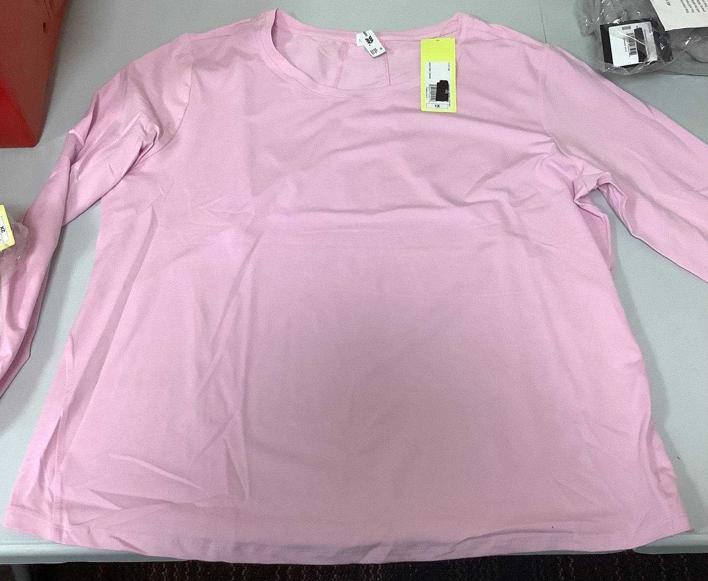 (CLEARANCE) WOMENS ATHLETIC SIZE 1X LIGHT PINK SHIRT