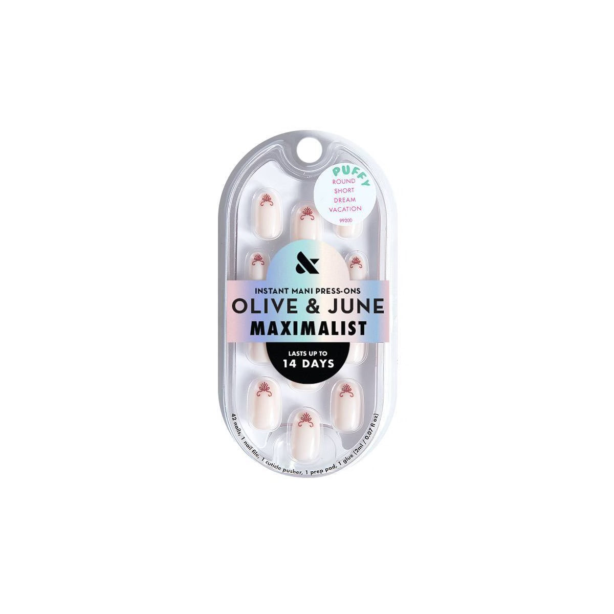 Olive & June Press-On Fake Nails - Maximalist - S Round - Dream Vacation - 42ct