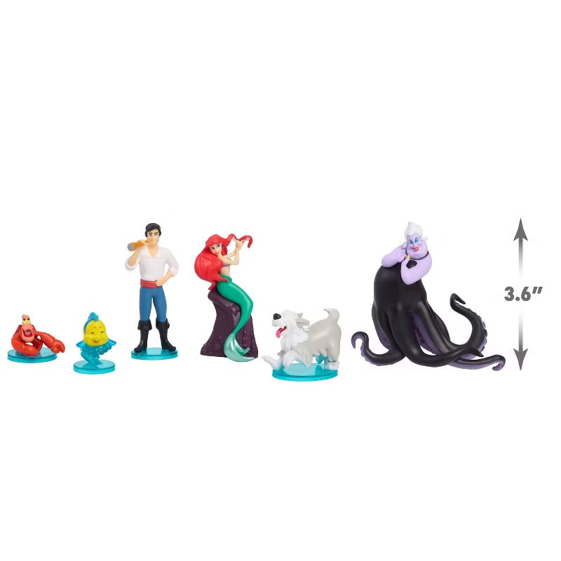 Disney The Little Mermaid Character Figure Set, 6pk 3” Collectible Toy Figures - Damaged Box (see pictures)