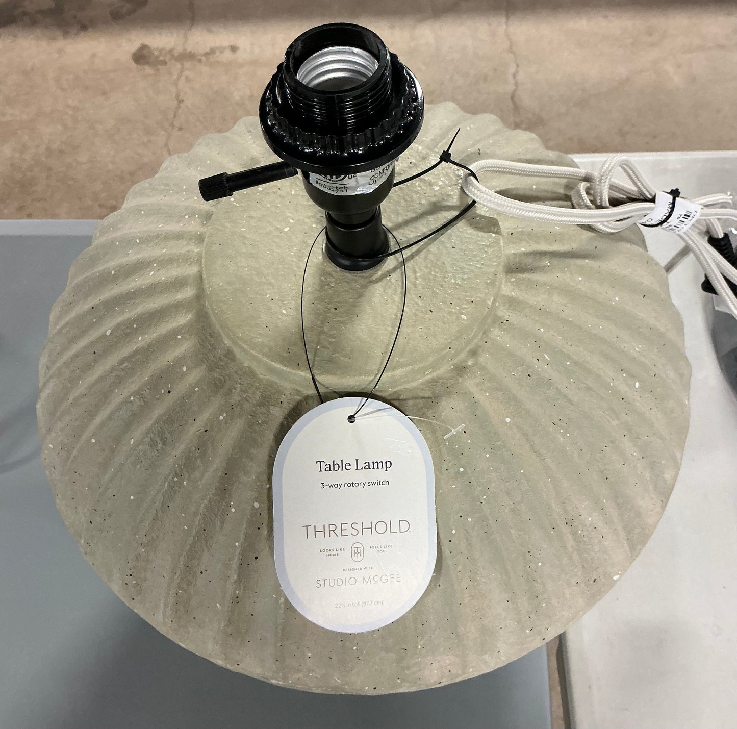 Ceramic Table Lamp - Tan - Threshold™ designed with Studio McGee - Out of Box - Minor Cosmetic Damage from Shipping (see pictures ) - FOR PICKUP ONLY
