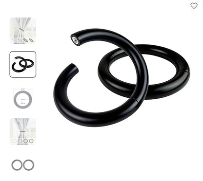 Rod Desyne Magnetic Hoop Pair 2-pc. Curtain Holdback - Black