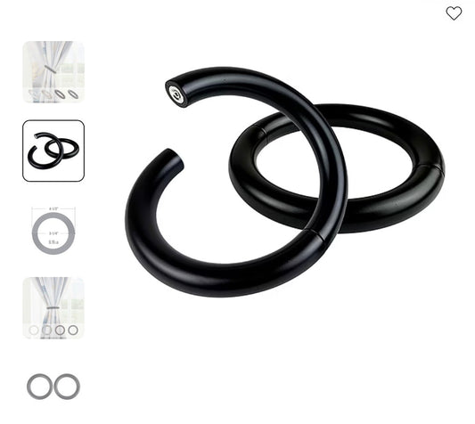 Rod Desyne Magnetic Hoop Pair 2-pc. Curtain Holdback - Black