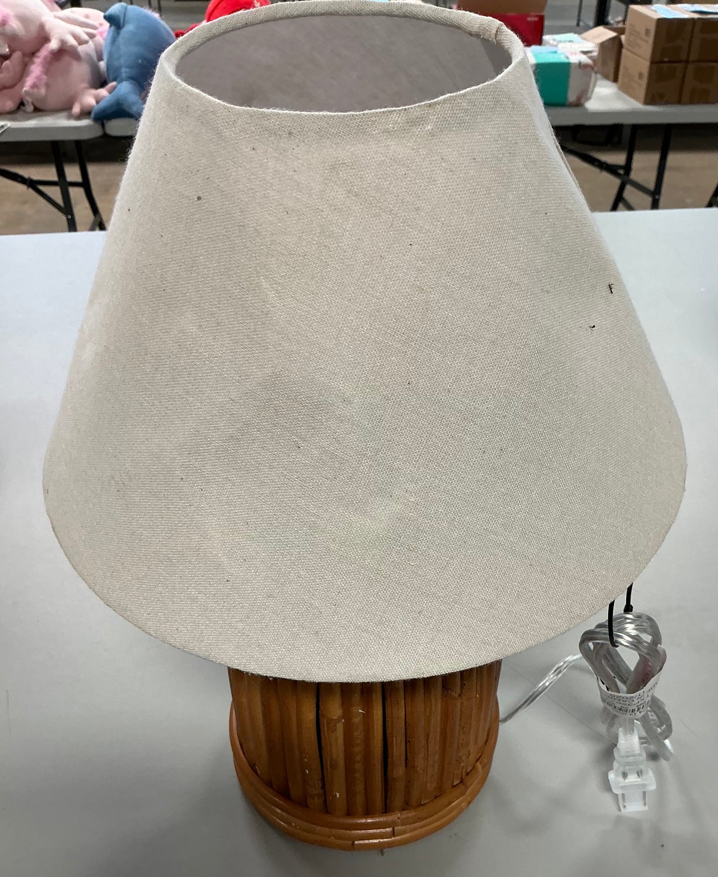 THRIFTY 70 - Woven Table Lamp - Threshold™ designed with Studio McGee - Out of Box - Damage from Shipping (see pictures) - FINAL SALE- NO RETURNS - AS IS- FOR PICKUP ONLY