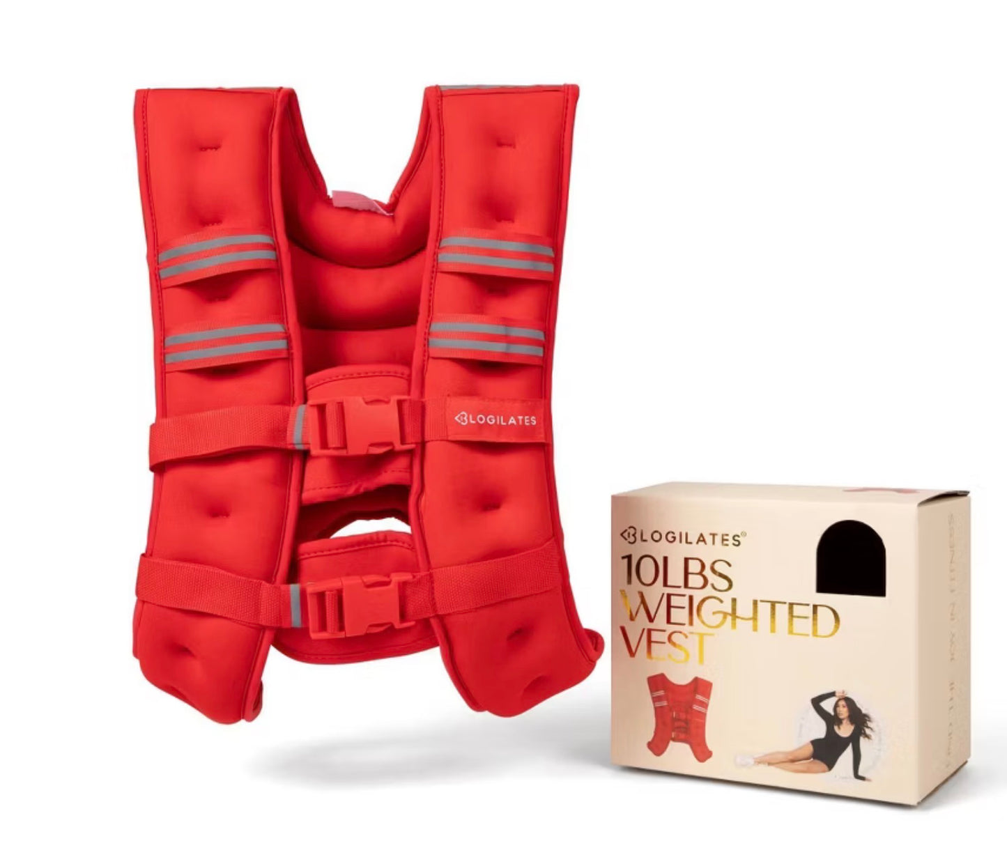 Blogilates 10 Pound Weighted Vest - Red - Open Box