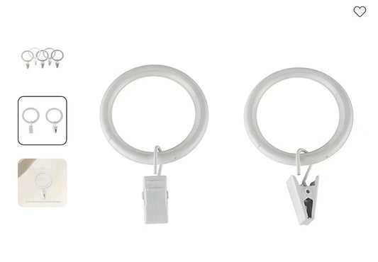 Rod Desyne 1-1/4in Noise-Canceling 10-pc. Curtain Rings- White
