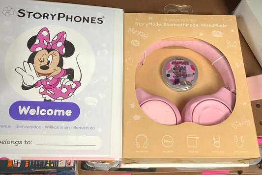 Disney StoryPhones Storytelling Bluetooth Wireless Kids Headphones Intro Bundle with Minnie Mouse Story Disk -
Rose Pink