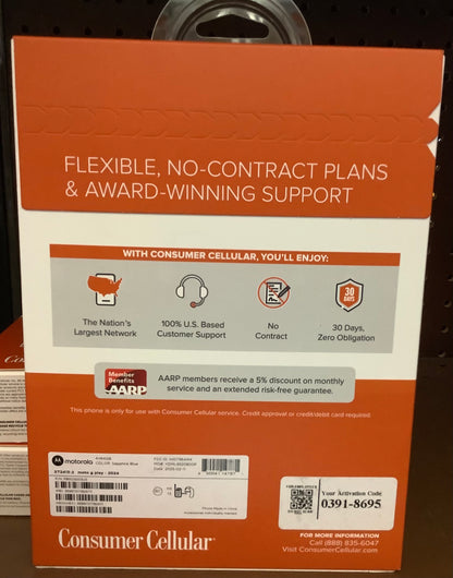 Consumer Cellular Motorola Moto G Play 2024 (64GB) - Sapphire Blue