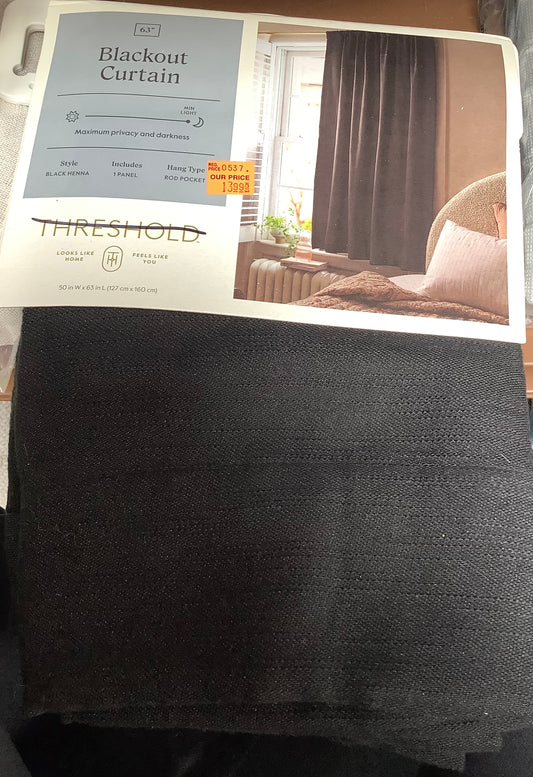 (Clearance) 63” BLACKOUT CURTAIN 1-PANEL
