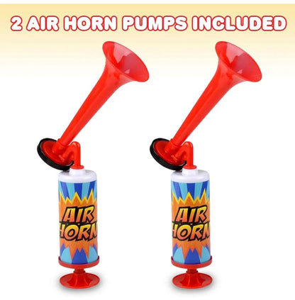 Air Horn Pump, Set of 2, 14" Noisemakers for Sporting Events, Parties, Celebrations