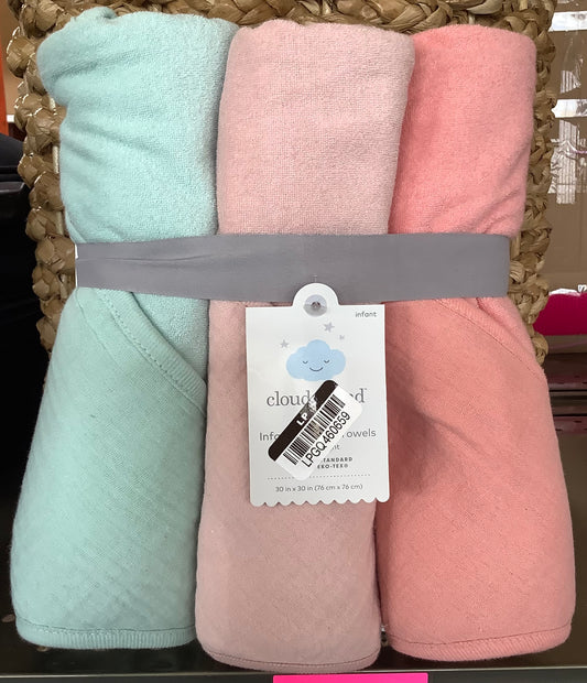 Baby 3pk Hooded Towel