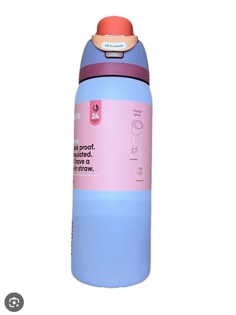 Owala 32oz FreeSip Stainless Steel Water Bottle - Minor Cosmetic Damage (see pictures) - Tops May Vary, Some May Be Missing Packaging