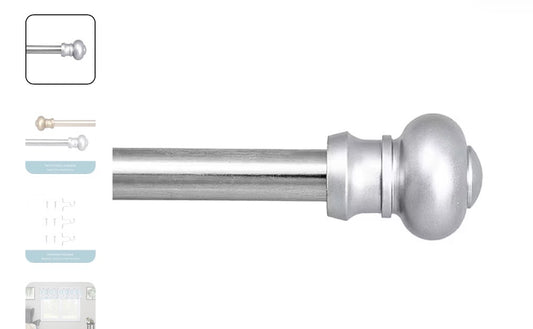 Kenney Cafe Rod (28”x48”) - Satin Silver