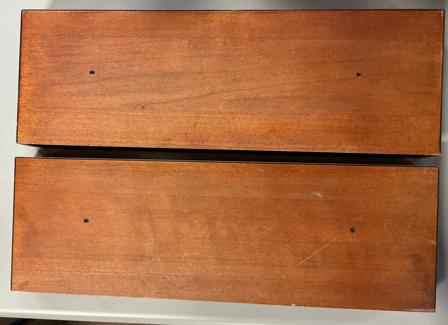 THRIFTY 70 - 24" Floating Dark Wood Shelf - Walnut Brown - Threshold™: Wall-Mounted, Open Shelving - Open Box - USED - NO HARDWARE INCLUDED (See Pictures)- FINAL SALE- NO RETURNS - AS IS