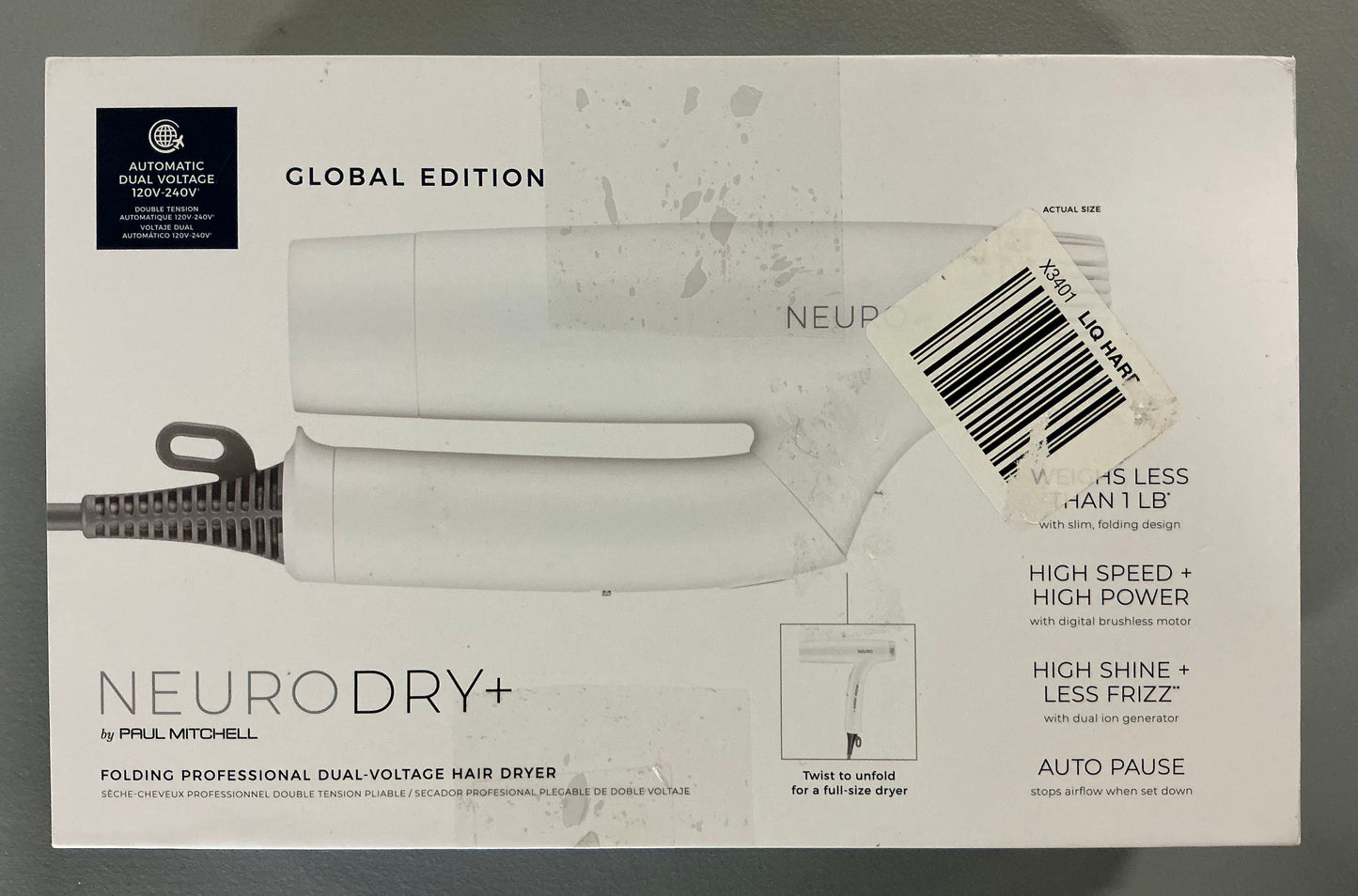 Paul Mitchell Neuro Dry Plus Global Edition Hair Dryer - White -Open Box