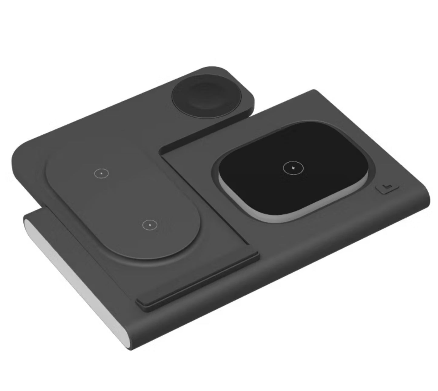 3-in-1 Portable Wireless Charger - Black: USB-C with 15W Output - OPEN BOX (see pictures)