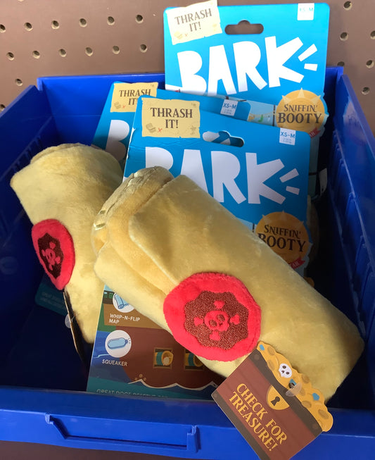 BARK Sniffin Booty Treasure Wrap Dog Plush Toy