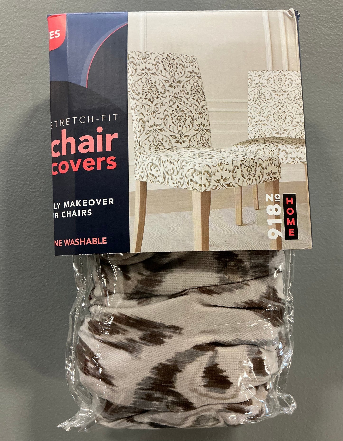 No 918 Verity Set of 2 Chair Slipcover - Damask Print (See pictures for measurements) - Open Box