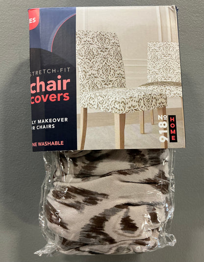 No 918 Verity Set of 2 Chair Slipcover - Damask Print (See pictures for measurements) - Open Box