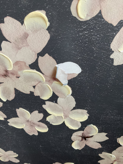 30" x 36" Ditsy Floral Framed Canvas Natural