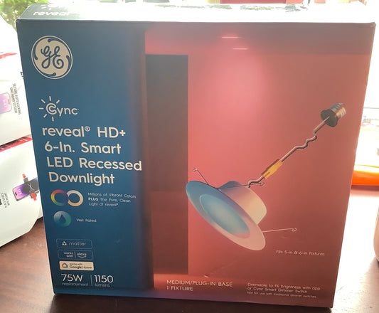 GE CYNC Smart LED Wafer Downlight Full Color: Energy Star Certified Recessed Light, Alexa & Google Compatible, 1150
Lumens