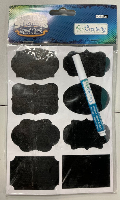 Chalkboard Stickers with Liquid Chalk Marker, 120 Stickers
