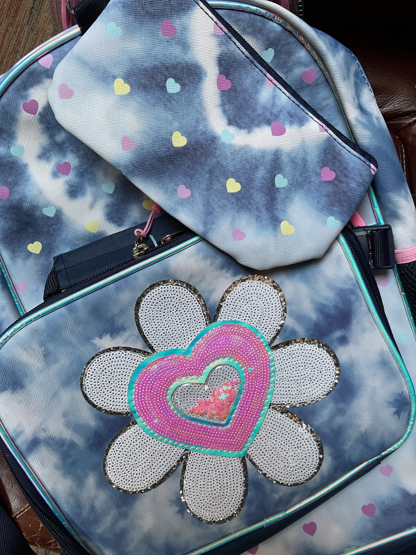 (Clearance )4pc Girls Backpack Set, Headphones, Lunchbox, Pencil Pouch