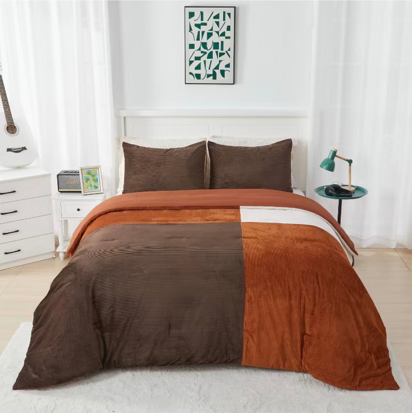 Seek Full/Queen Corduroy Comforter - Damaged Packaging - Some Dirt from Shipping (see pictures)