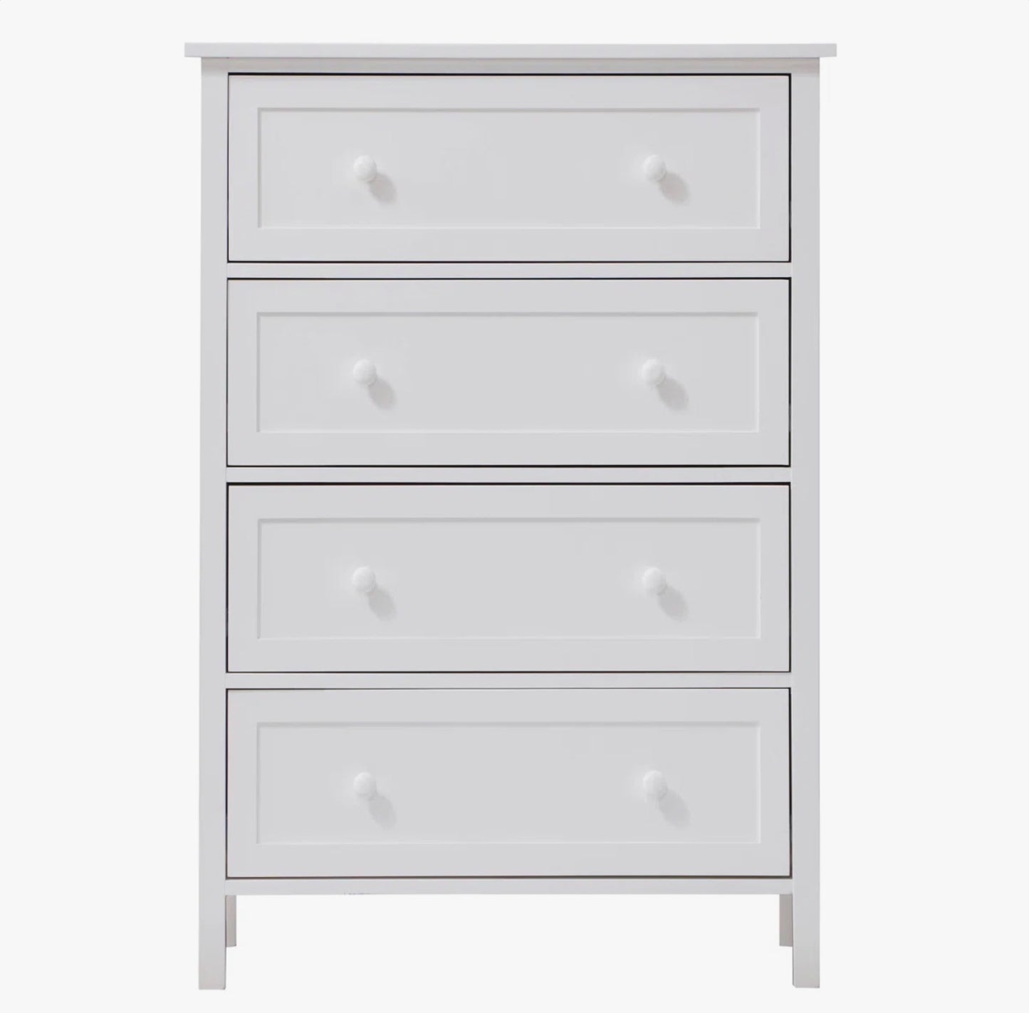 Bailey White 4-drawer Chest - Minor Cosmetic Damage (see pictures)