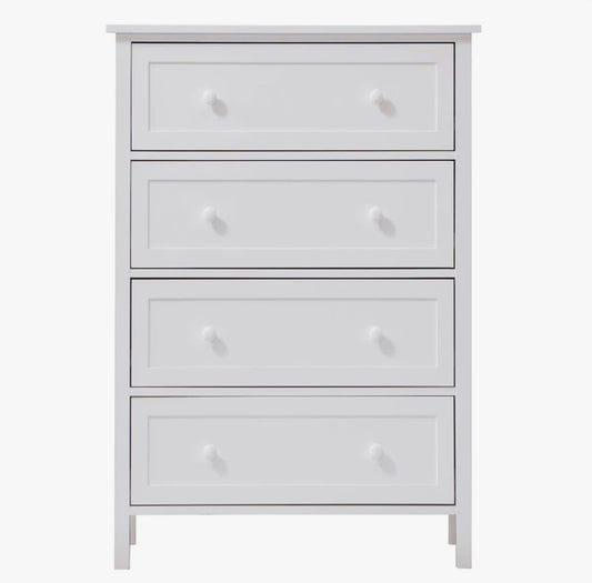 Bailey White 4-drawer Chest - Minor Cosmetic Damage (see pictures)