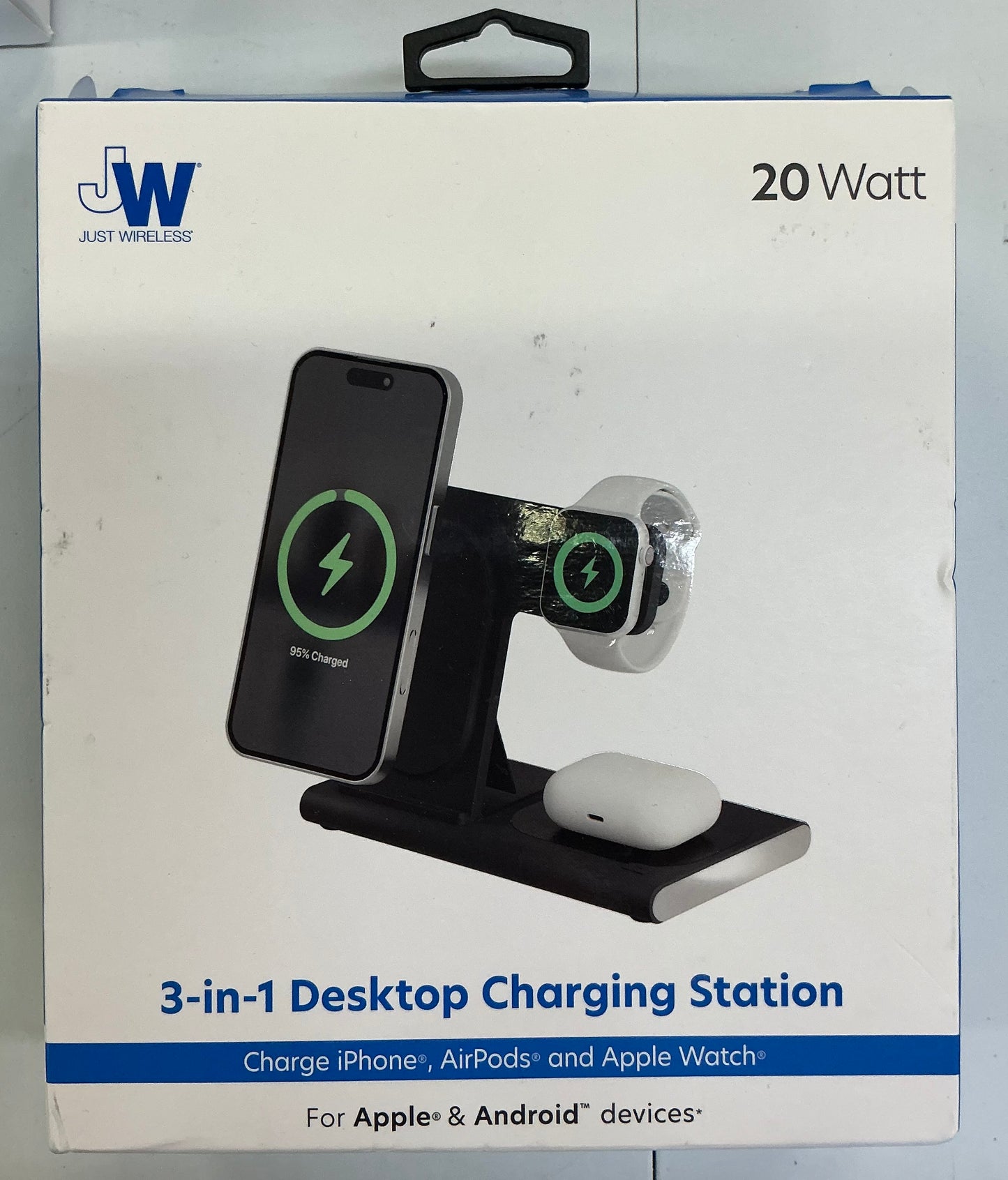 3-in-1 Portable Wireless Charger - Black: USB-C with 15W Output - OPEN BOX (see pictures)