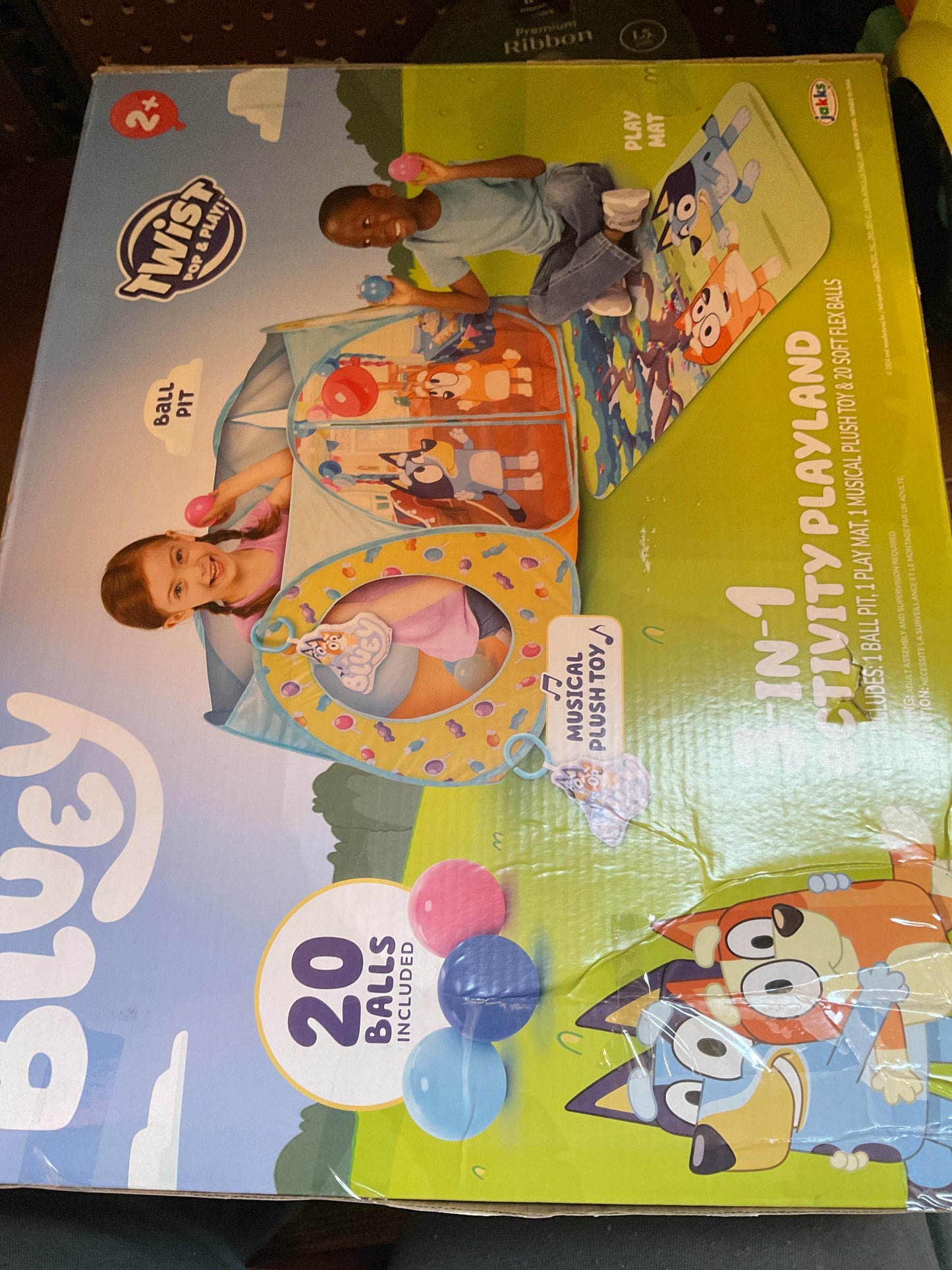 Bluey Indoor Ball Pit Arena with 20 Soft Flex Balls Electronic Sounds and Mat