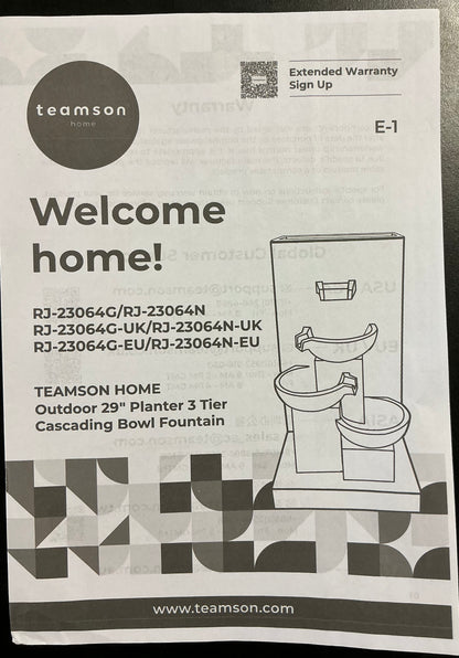 Teamson Home 29.13" Outdoor Water Fountain with Planter, LED Lights, Matte Gray - Open Box - May Have Cosmetic Damage (see pictures) - FOR PICKUP ONLY