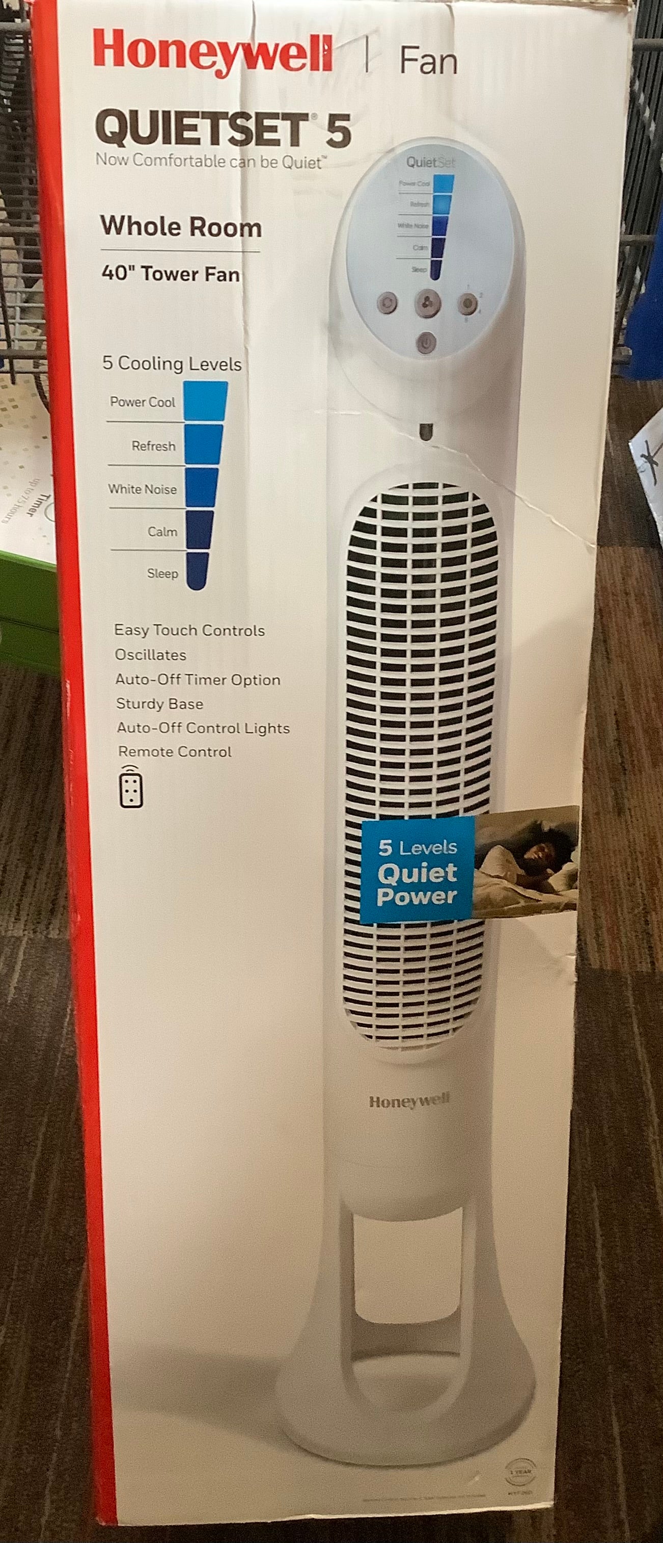 Honeywell QuietSet 5 Speed Oscillating Tower Fan White
HYF260W: Standing Floor Fan, Quiet Cooling, Programmable Timer