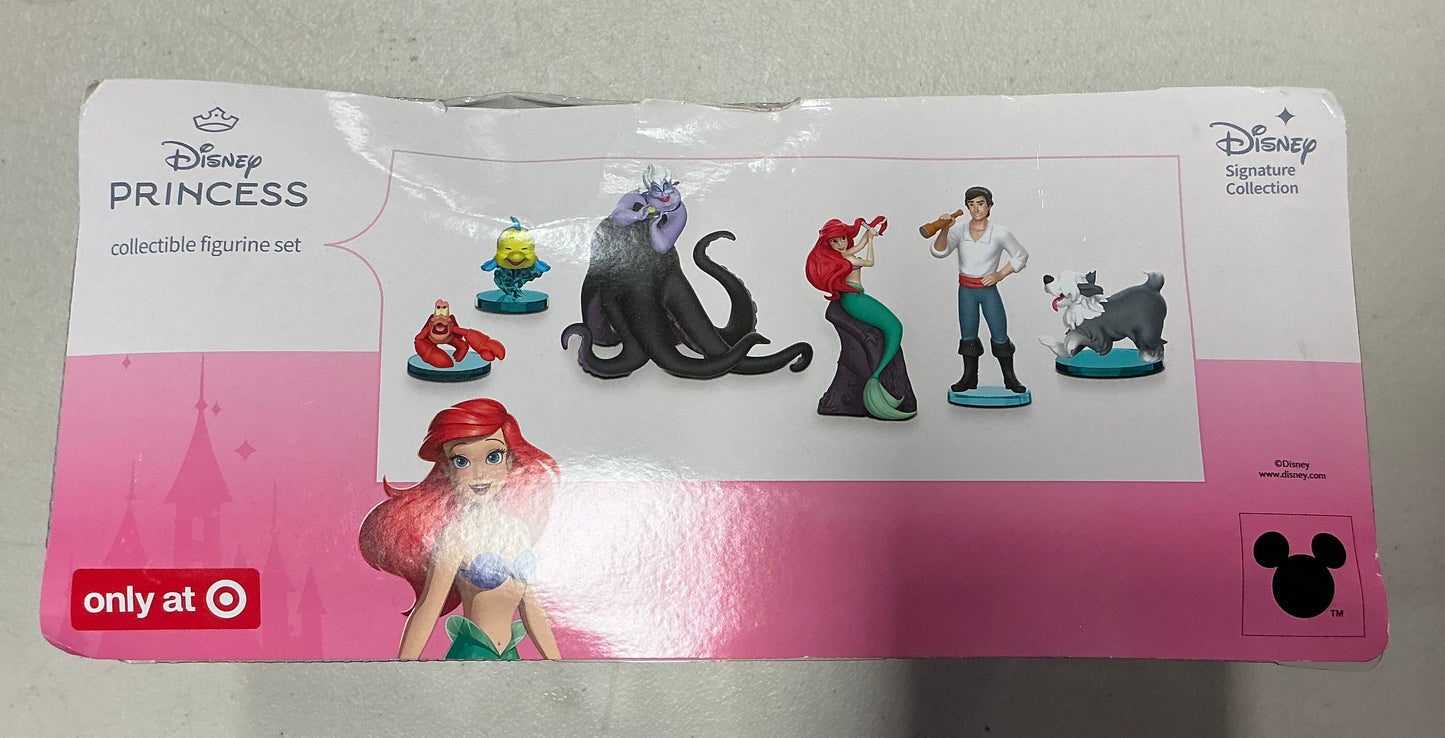 Disney The Little Mermaid Character Figure Set, 6pk 3” Collectible Toy Figures - Damaged Box (see pictures)