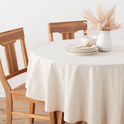 70" Linen Blend Round Tablecloth Cream - Threshold™