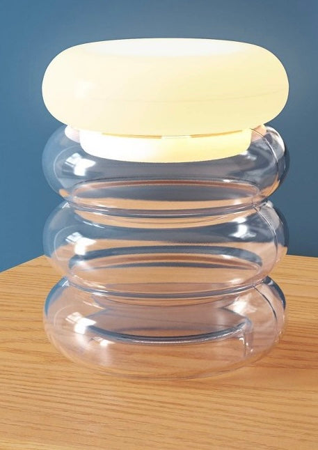 Portable Cordless Storage Novelty Table Lamp with Rechargeable Battery Clear