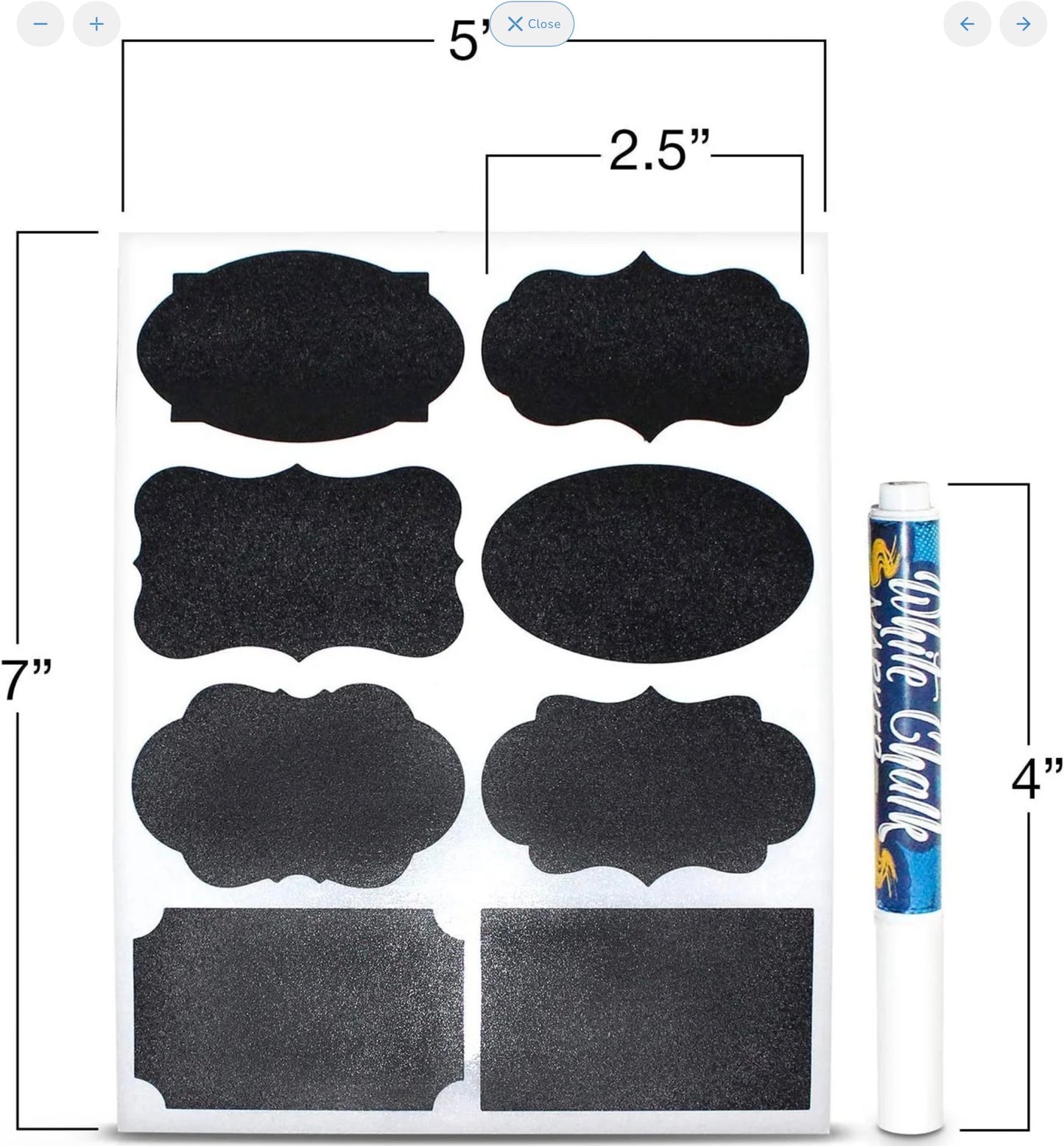 Chalkboard Stickers with Liquid Chalk Marker, 120 Stickers
