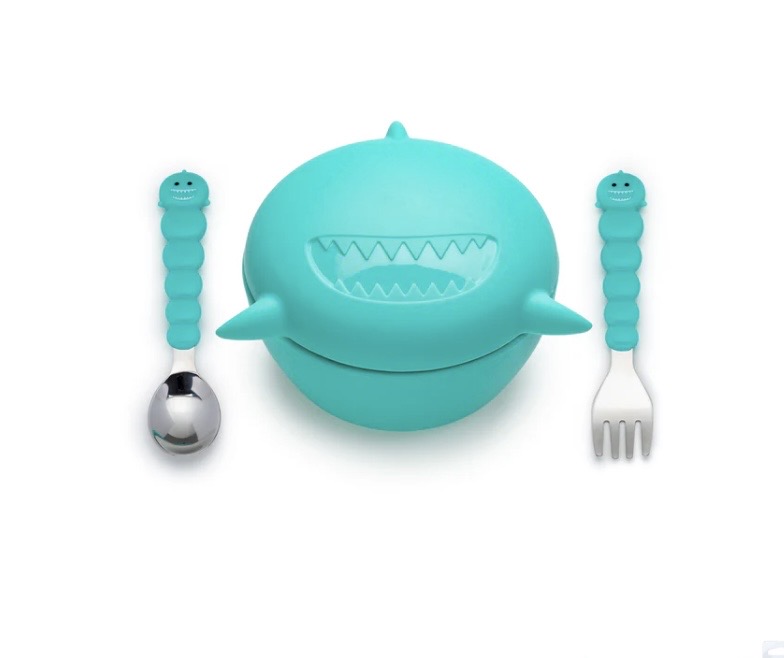 Melii - Silicone Animal Bowls with Lid and Utensils