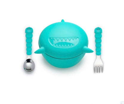 Melii - Silicone Animal Bowls with Lid and Utensils