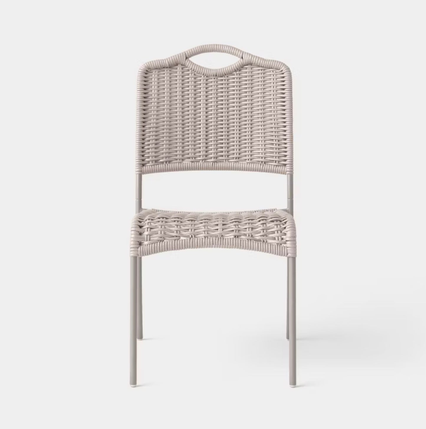 Monochromatic Rope Armless Patio Dining Stack Chair - Beige - Out of Box - FOR PICKUP ONLY