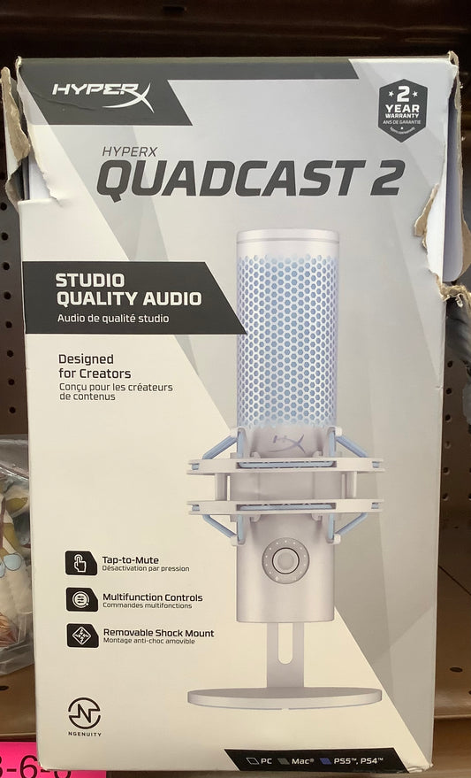 HyperX Quadcast 2 USB Condenser Gaming Microphone for
PC - White: Personal Computer Accessory Set